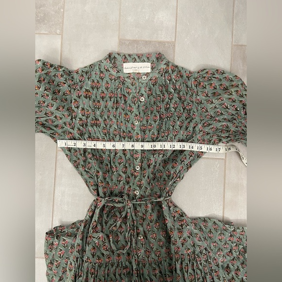 Daughters of India The Prairie Midi Dress Sage Green Size XS - Picture 7 of 10
